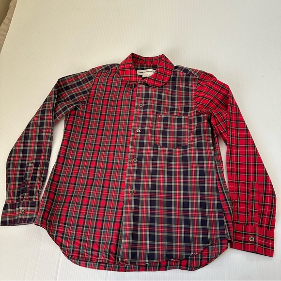 Authentic Comme des Garcons Girl Red Tartan Round Collar Shirt, M - Picture 6 of 10